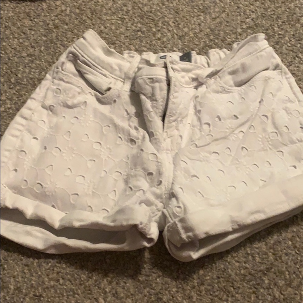 White jean shorts